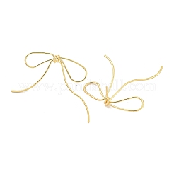 Orecchini a bottone in ottone placcato con fiocco bowknot da donna&nbsp;EJEW-Z051-11A-G