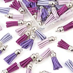 60pcs 4 Farben faux Wildleder Quaste Anhänger Dekorationen&nbsp;FIND-LS0001-04C