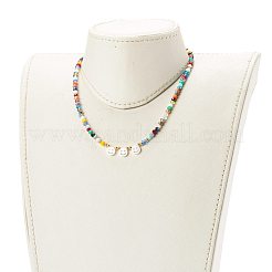 Collana di perle di vetro placcato&nbsp;NJEW-JN03530