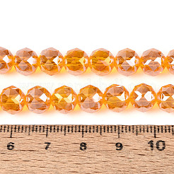 Hilos de cuentas redondas de vidrio transparente chapado en color AB&nbsp;EGLA-T029-8mm-12T-12