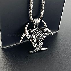Wikinger Herren Halsketten mit Anhänger „Dreifaches Horn von Odin“ aus 304 Edelstahl&nbsp;FR0632