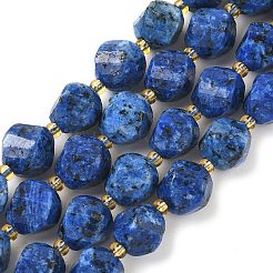 Gefärbte natürliche Sesamjaspis/Kiwijaspis Imitation Lapislazuli Perlen Stränge&nbsp;G-U023-A19-01