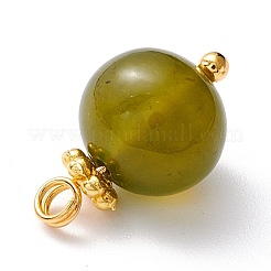 Breloques en jade olive naturel&nbsp;PALLOY-JF01092-04