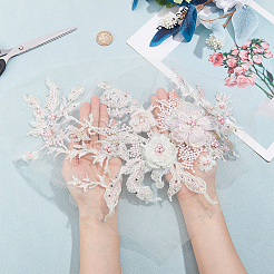 3D-Blumen-Organgza-Polyester-Stickerei-Ornament-Zubehör&nbsp;DIY-WH0297-20D