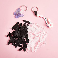 50 stücke abzeichen riemen clip weiß schlüsselanhänger stecker kunststoff keychain clip für kartenhalter&nbsp;JX291B