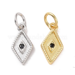 Colgantes de circonio cúbico negra micro pavé de latón chapado en rack&nbsp;ZIRC-C042-13G