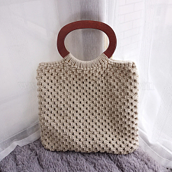 2 Stück Holzgriff für handgewebte Taschenzubehörteile&nbsp;FIND-CL0001-46
