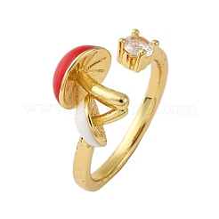 Offene Manschettenringe aus Messing mit Mikropavé-Kubikzirkonia für Damen&nbsp;RJEW-U057-26G-01