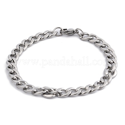 Anlaufgeschützte Unisex-Armbänder aus 304 Edelstahl mit Panzerkette/gedrehter Kette&nbsp;STAS-D0002-40P