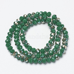Electroplate opaco colore solido perle di vetro fili&nbsp;EGLA-A034-P4mm-K14