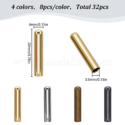 32 pièces 4 couleurs emembouts de cordon en laiton&nbsp;AJEW-LP0001-01