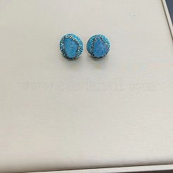 Collane con ciondolo in acquamarina naturale ovale con strass cechi&nbsp;FS-WG513DD-01