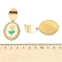 Boucles d'oreilles pendantes à clous en acier inoxydable 304 et broderie sur tissu&nbsp;EJEW-JE07298-02