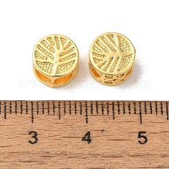 Placcatura a cremagliera piatta rotonda con perline in ottone ad albero&nbsp;KK-F873-27G