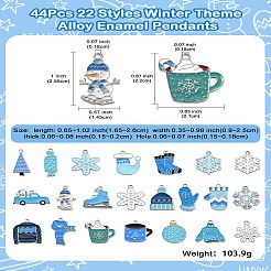 44 pendentif en alliage émaillé sur le thème de l'hiver&nbsp;ENAM-CJ0006-42