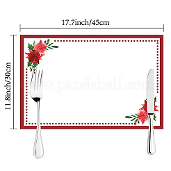 Rechteck mit Blumenmuster Baumwoll-Leinen-Tischset&nbsp;AJEW-WH0196-004