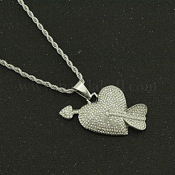 Collane con catena in corda di ferro con ciondolo in lega di zinco con strass e cristalli pieni di freccia&nbsp;FS-WG537ED-02