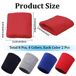 8 Stück 4 Farben Polyester-Sportarmbänder&nbsp;AJEW-CN0004-73A