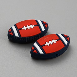 Rugby-Fokalperlen aus lebensmittelechtem&nbsp;LS-SIL-WH0013-52B