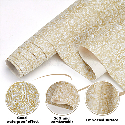 Geprägtes Blumenmuster PVC-Ledergewebe&nbsp;DIY-WH0661-08A