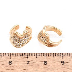 Messing Micro Pave klare Zirkonia Manschette Ohrringe&nbsp;EJEW-T047-61G