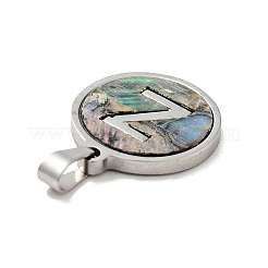 Pendentifs en acier inoxydable 304 avec coquillages paua&nbsp;STAS-G268-02Z-P