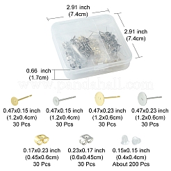 120 pz 4 stile 304 acciaio inossidabile orecchini a perno&nbsp;STAS-FS0001-25