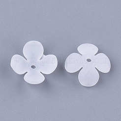 4-petal transparente Acryl Perlenkappen&nbsp;X-FACR-T001-14