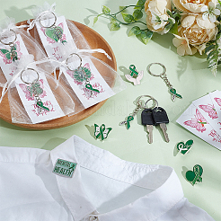 20 stücke psychische gesundheit awareness legierung emaille mit eisen schlüsselbund & broschen & organza geschenk taschen & papier karten sets&nbsp;SJEW-PH00005