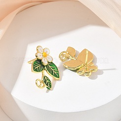 Boucles d'oreilles en laiton émaillé pour femme&nbsp;EJEW-A167-25G-01