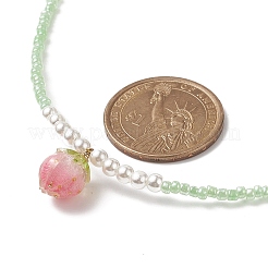 Collares colgantes de brotes de flores de resina&nbsp;NJEW-JN04153