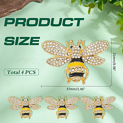4 broche en alliage de verre en forme d'abeille&nbsp;JEWB-ME0001-18