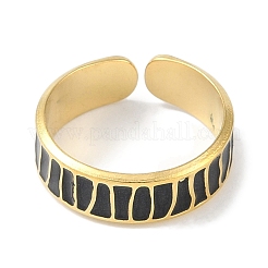 Anelli per dita con polsino smaltato in acciaio inossidabile 304 placcati ioni (ip)&nbsp;RJEW-L107-085G-02