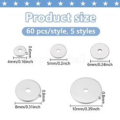 5 style de perles d'espacement en acier inoxydable 304&nbsp;STAS-BC0003-71P