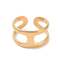 Anillo de puño abierto de doble línea de acero inoxidable 304 con revestimiento iónico (IP)&nbsp;STAS-E168-06G