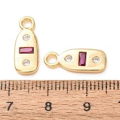 Ciondoli in ottone con micro pavé di cubic zirconia cerise&nbsp;CU-K002-04G