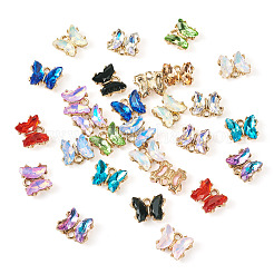 28 breloque en verre en alliage doré clair de 14 couleurs&nbsp;FIND-TA0005-94