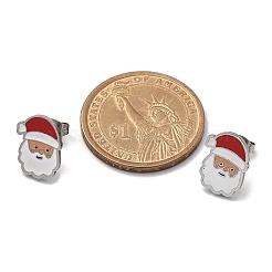 3 paire de boucles d'oreilles créoles et clous d'oreilles de Noël en acier inoxydable 304 pour femmes&nbsp;EJEW-K279-16P-04