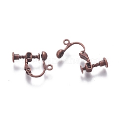 Fornituras de aretes con clip de tornillo de latón chapado en rack&nbsp;KK-P169-04R