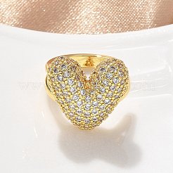 Orecchini a polsino in zircone chiaro con micro pavè di ottone&nbsp;EJEW-F359-13G