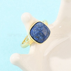 Bagues en lapis-lazuli naturel avec accessoires en laiton&nbsp;G-H353-04G-02
