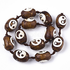Fili di perline dzi in stile tibetano feng shui&nbsp;TDZI-R001-03G