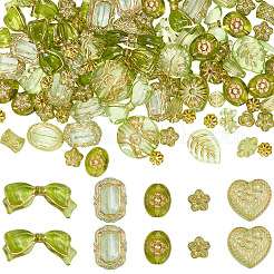 120pcs 6 styles de perles acryliques transparentes&nbsp;OACR-SC0003-09