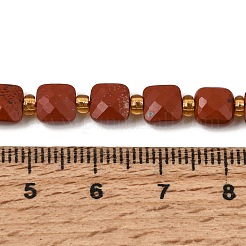 Los abalorios rojos jaspe hebras naturales&nbsp;GG-CBA96AE-A01-6x6mm