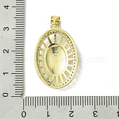 Vrais pendentifs en laiton plaqué 18k or véritable micro pavé zircone cubique clair&nbsp;KK-H472-34G-02