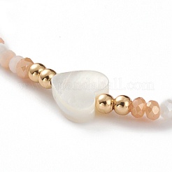 Bracelets extensibles en perles de verre rondelles à facettes&nbsp;BJEW-JB05793-02
