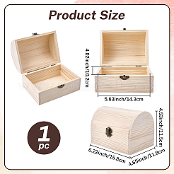 Scatole portaoggetti in legno con coperchio incernierato e fermagli in metallo&nbsp;AJEW-GF0014-35B