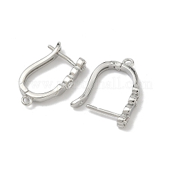 Orecchini a forma di cuore in ottone micro pavé di zirconi cubici trasparenti&nbsp;KK-D226-05P