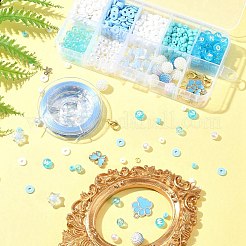 Kit di gioielli con braccialetti rotondi in acrilico e perle di vetro fai da te&nbsp;DIY-FS0006-29B