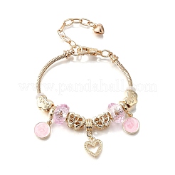 Charm-Armbänder aus Emaille-Legierung und europäischen Perlen&nbsp;BJEW-F495-23G